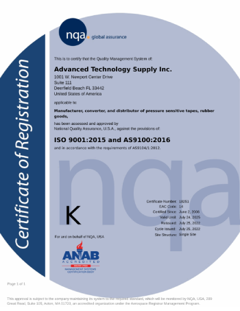 NQA - ISO 9001:2015 and AS9100:2016 Certified